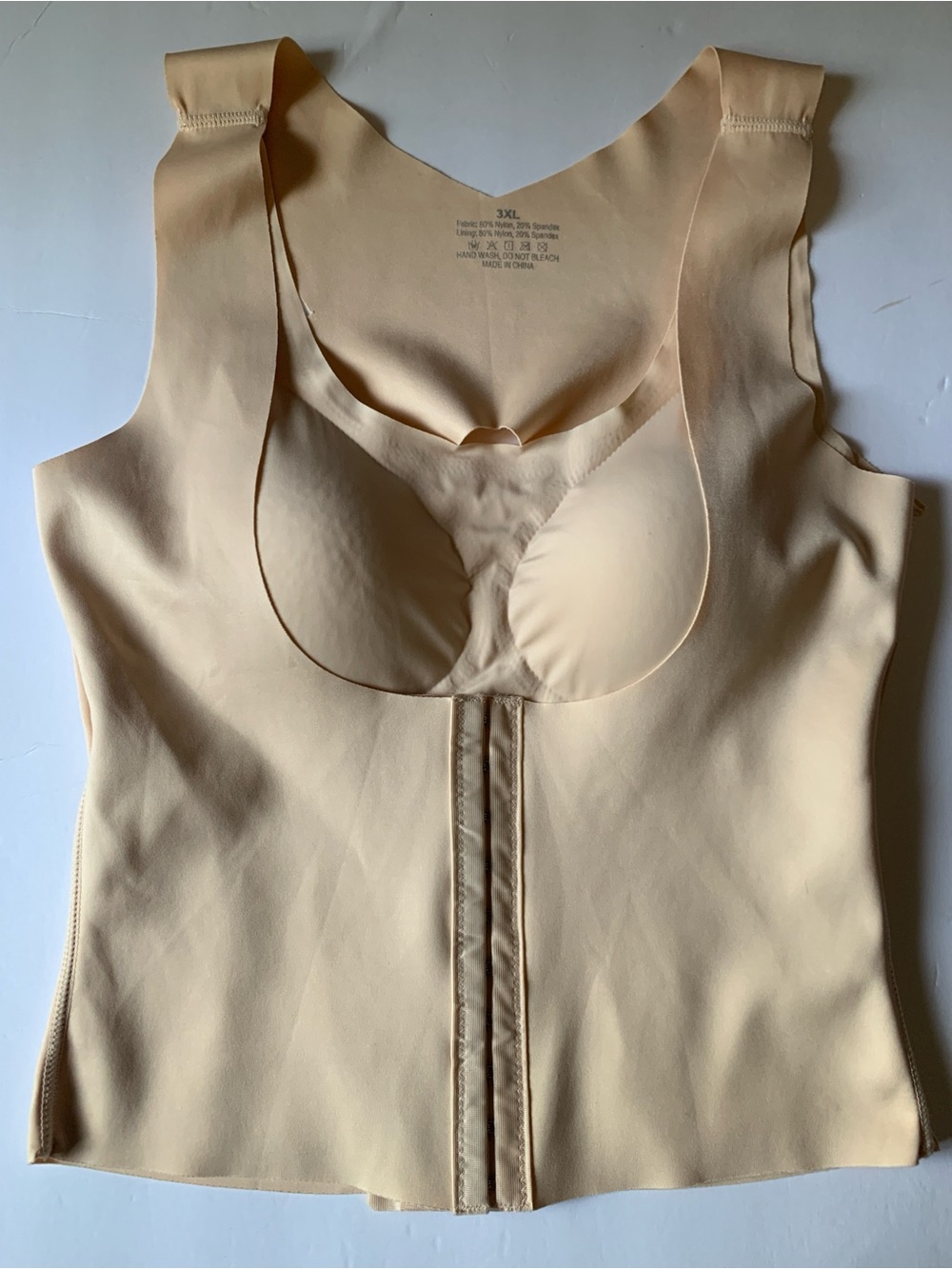 Women’s Shaping Tank with Built-In Bra - Beige 3XL